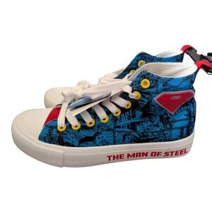 DC Comics Superman size 9.5 High Top Sneakers with Graphic Design by Bioworld